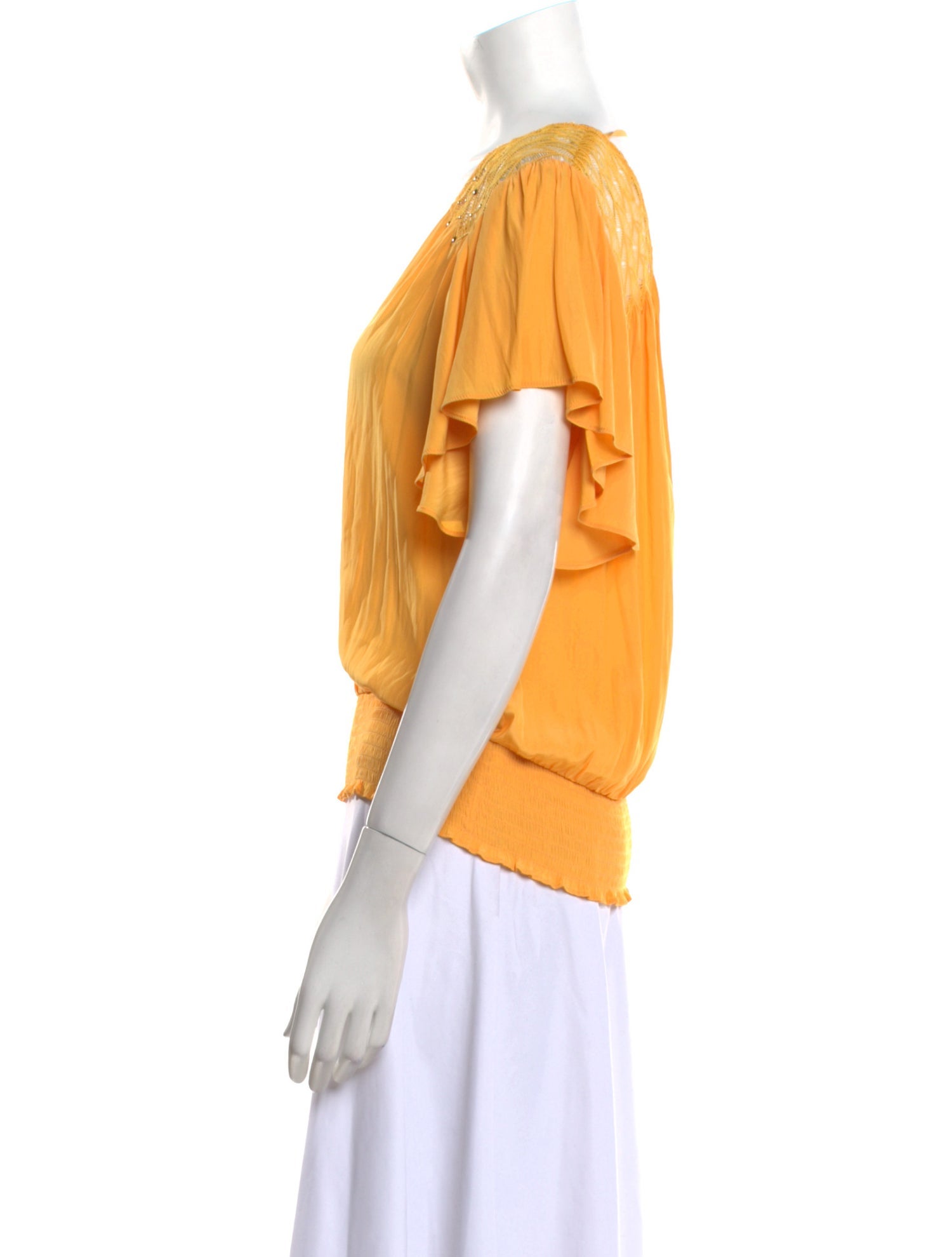 Ramy Brook V-Neck Short Sleeve Blouse