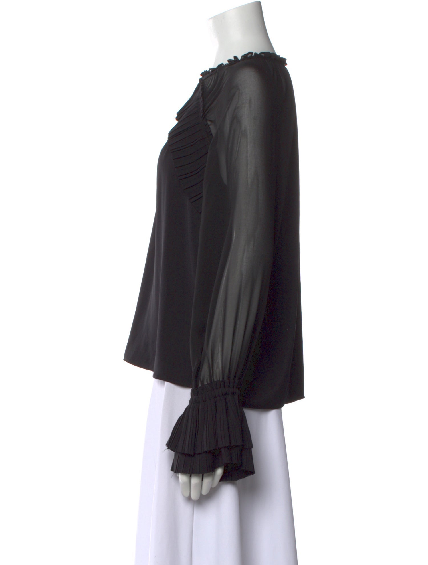 Ramy Brook Crew Neck Long Sleeve Blouse