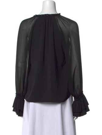 Ramy Brook Crew Neck Long Sleeve Blouse
