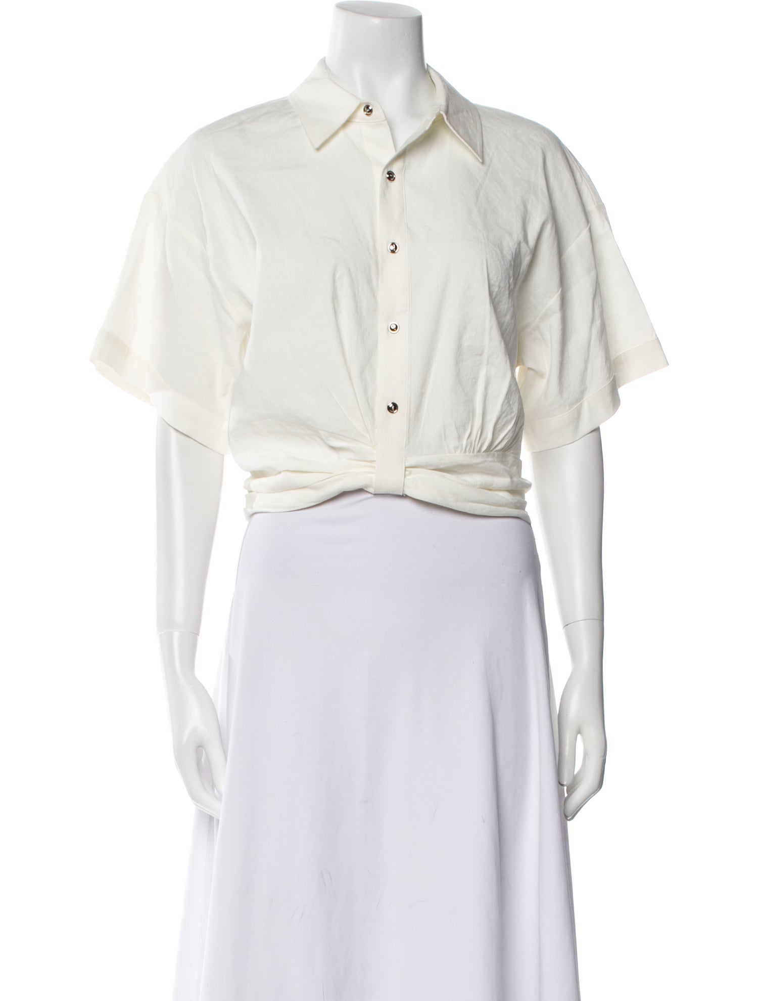 Ramy Brook Linen Short Sleeve Crop Top