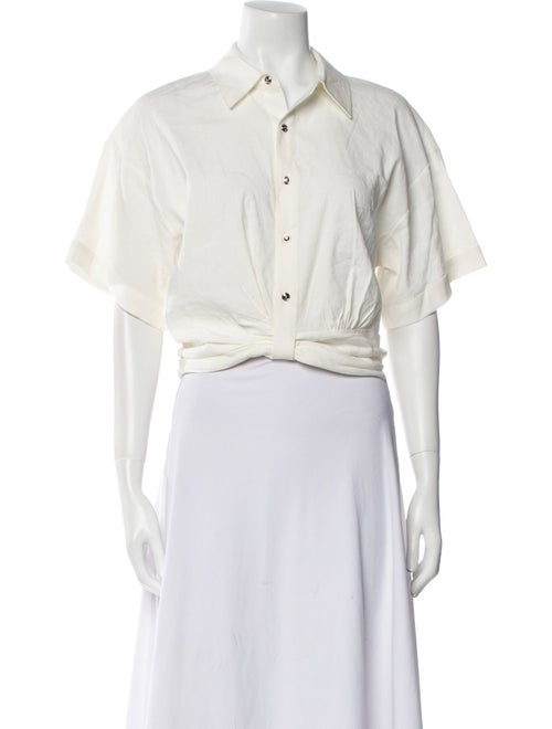 Ramy Brook Linen Short Sleeve Crop Top