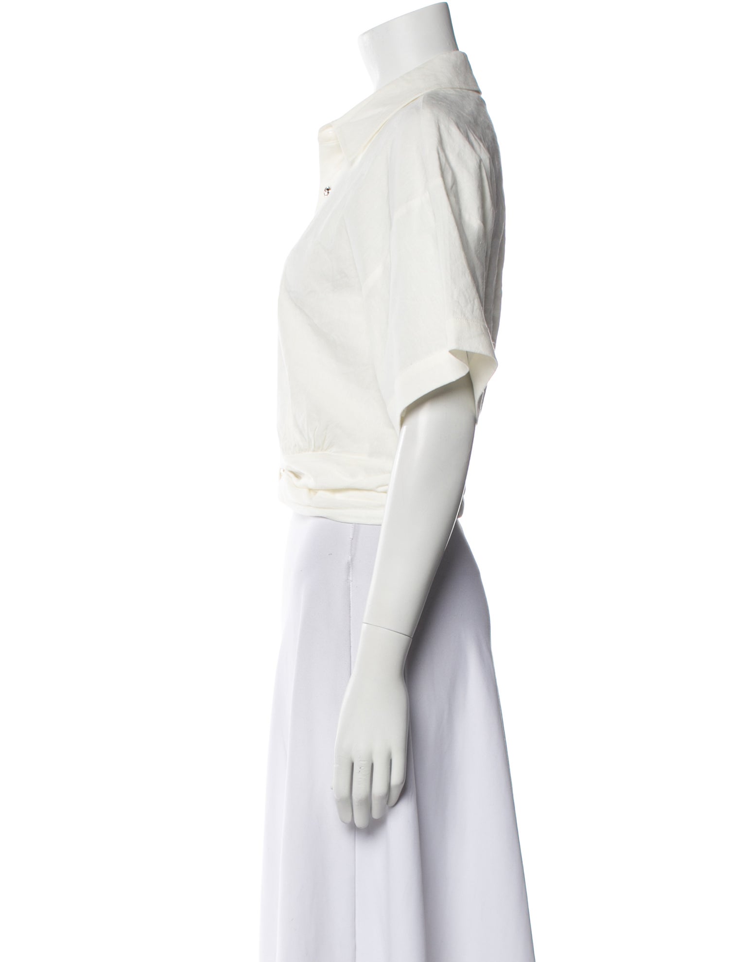 Ramy Brook Linen Short Sleeve Crop Top