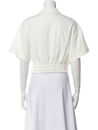 Ramy Brook Linen Short Sleeve Crop Top