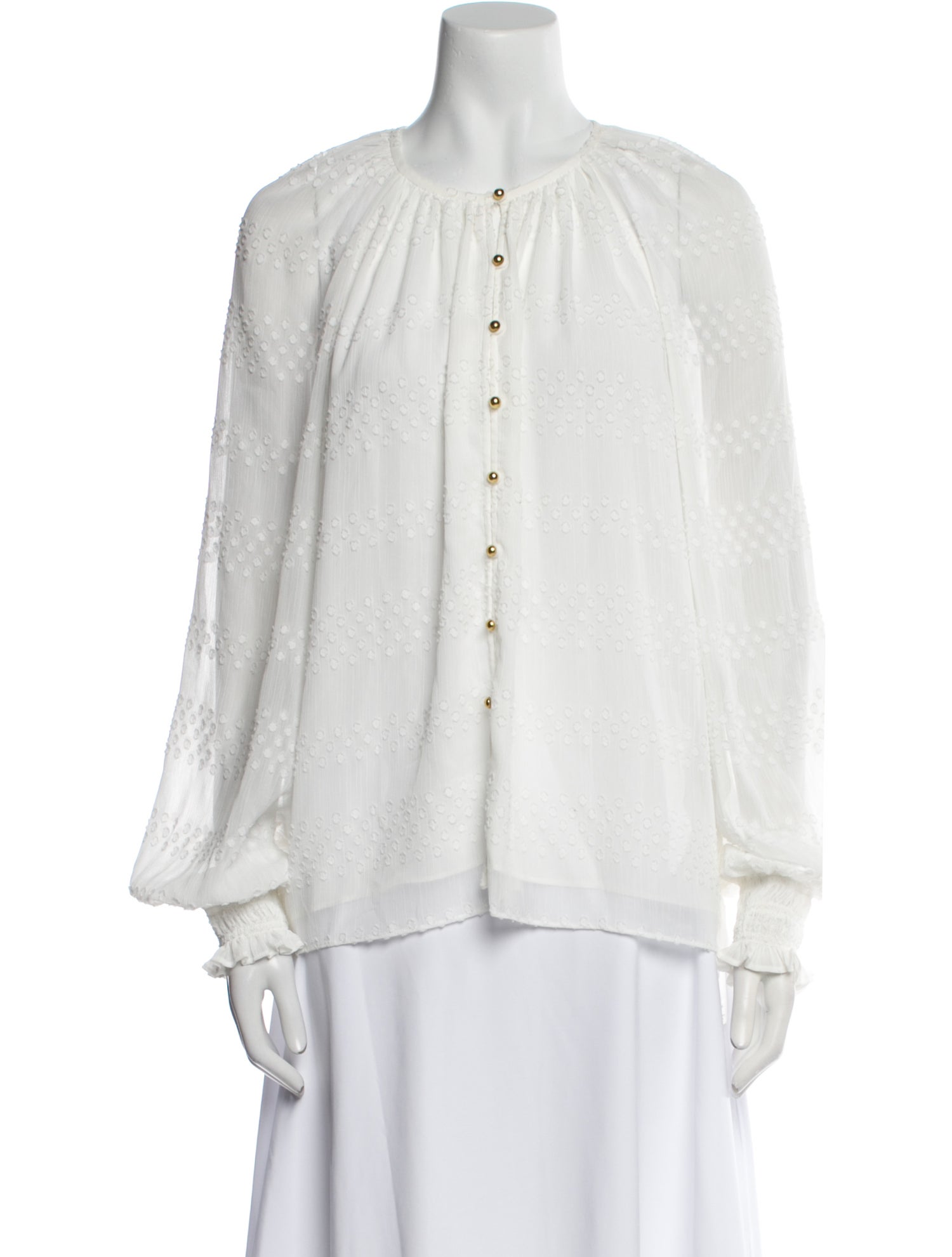 Ramy Brook Crew Neck Long Sleeve Blouse
