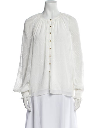 Ramy Brook Crew Neck Long Sleeve Blouse