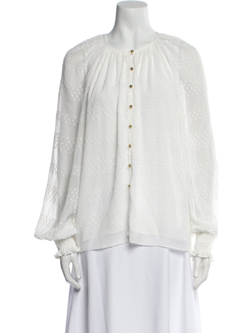 Ramy Brook Crew Neck Long Sleeve Blouse