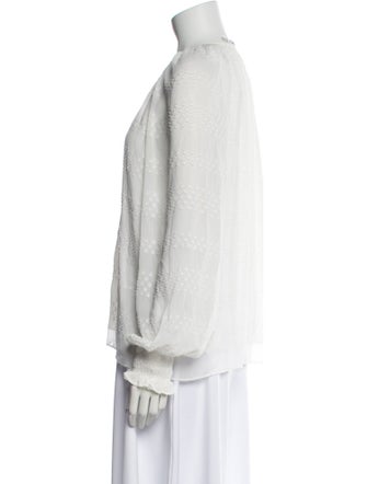 Ramy Brook Crew Neck Long Sleeve Blouse