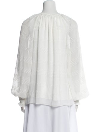 Ramy Brook Crew Neck Long Sleeve Blouse