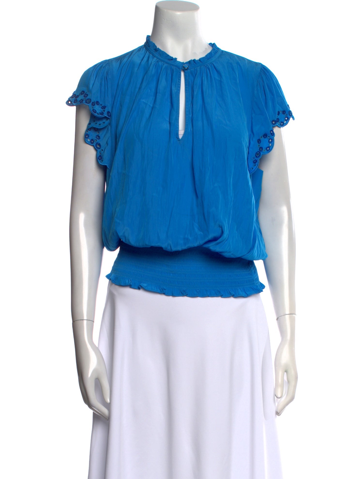Ramy Brook Mock Neck Short Sleeve Blouse
