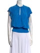 Ramy Brook Mock Neck Short Sleeve Blouse