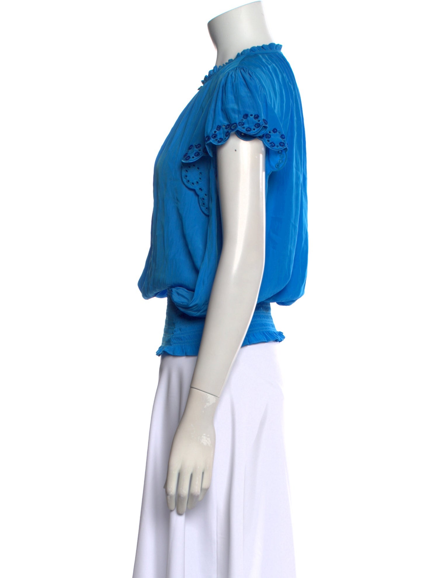 Ramy Brook Mock Neck Short Sleeve Blouse