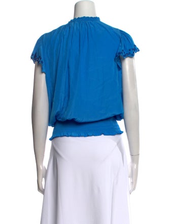 Ramy Brook Mock Neck Short Sleeve Blouse