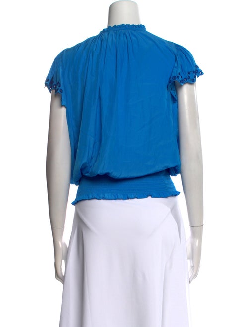 Ramy Brook Mock Neck Short Sleeve Blouse