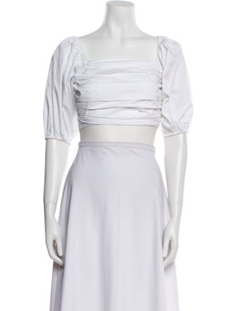 Ramy Brook Striped Square Neckline Crop Top