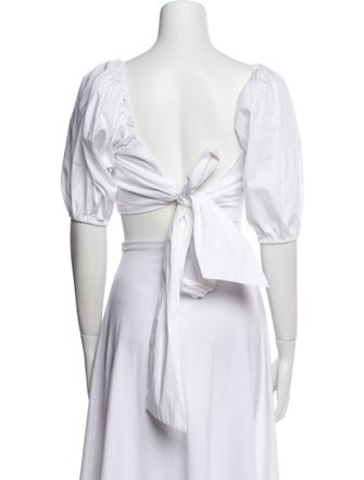 Ramy Brook Striped Square Neckline Crop Top