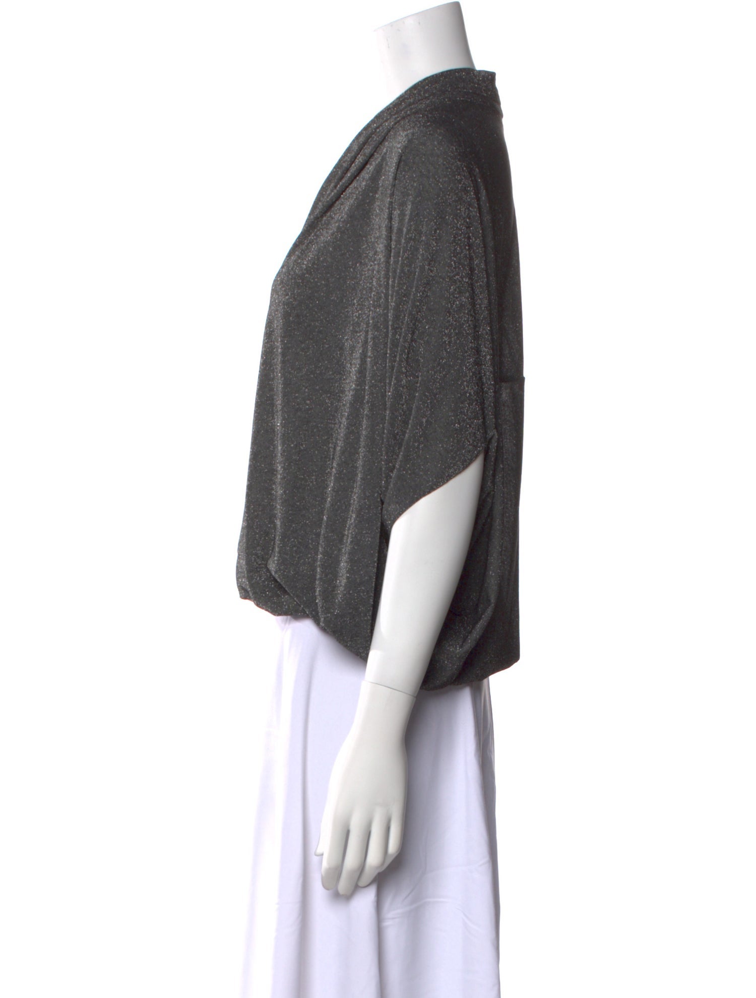 Ramy Brook V-Neck Three-Quarter Sleeve Crop Top