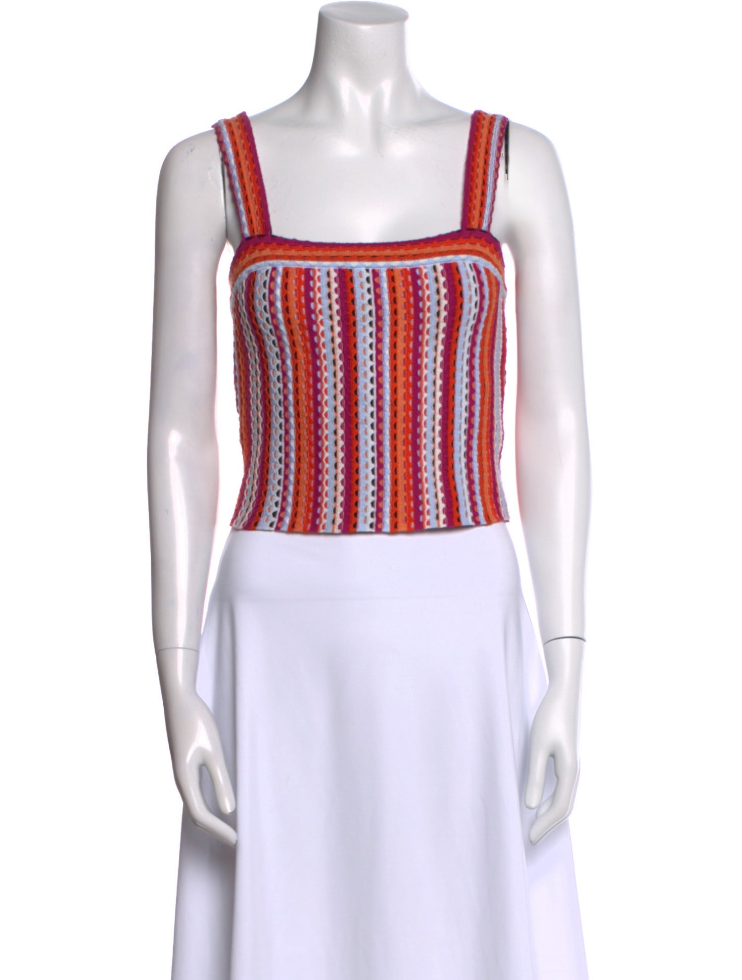 Ramy Brook Striped Square Neckline Crop Top