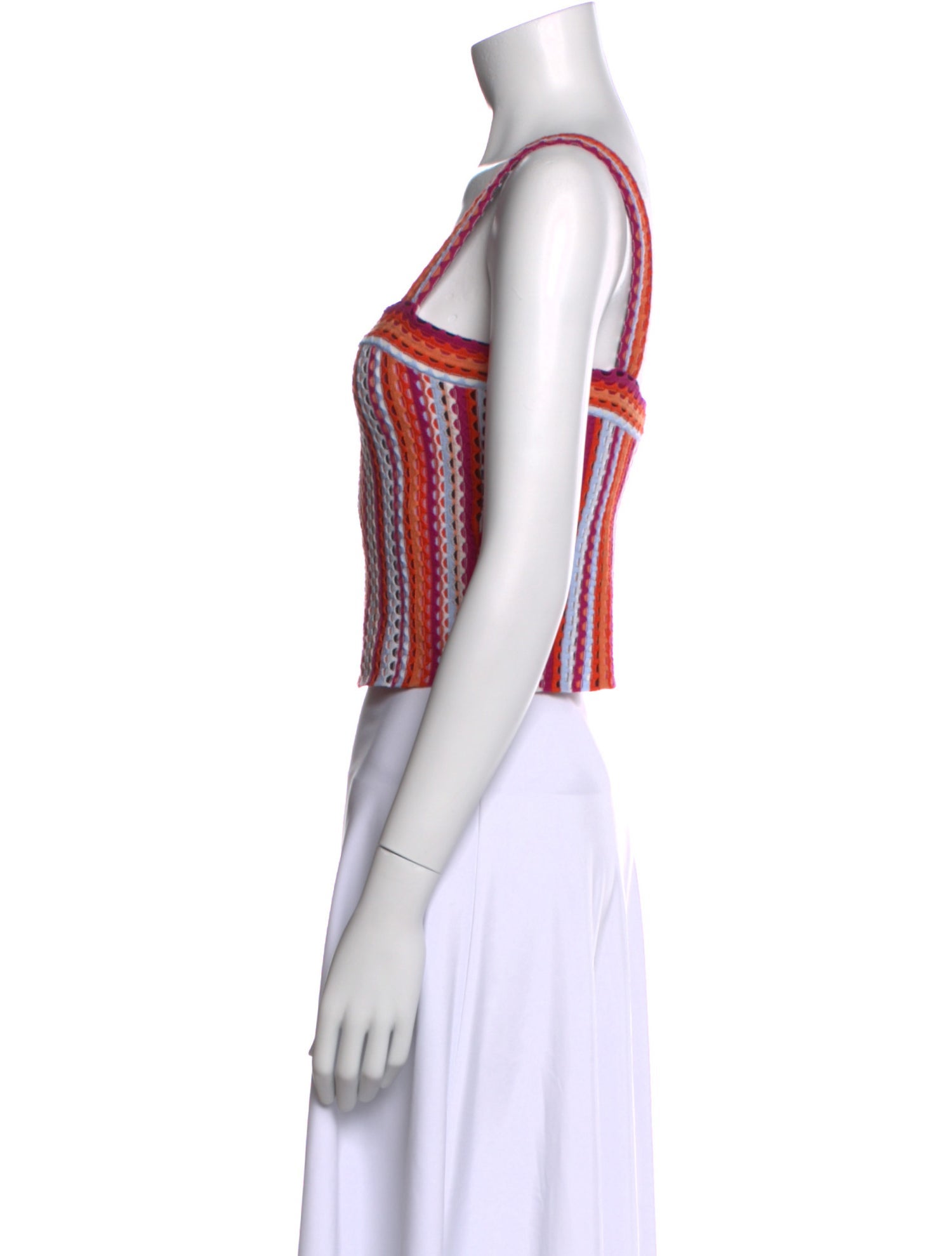 Ramy Brook Striped Square Neckline Crop Top