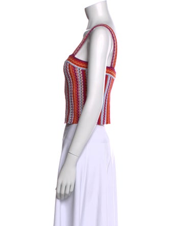 Ramy Brook Striped Square Neckline Crop Top