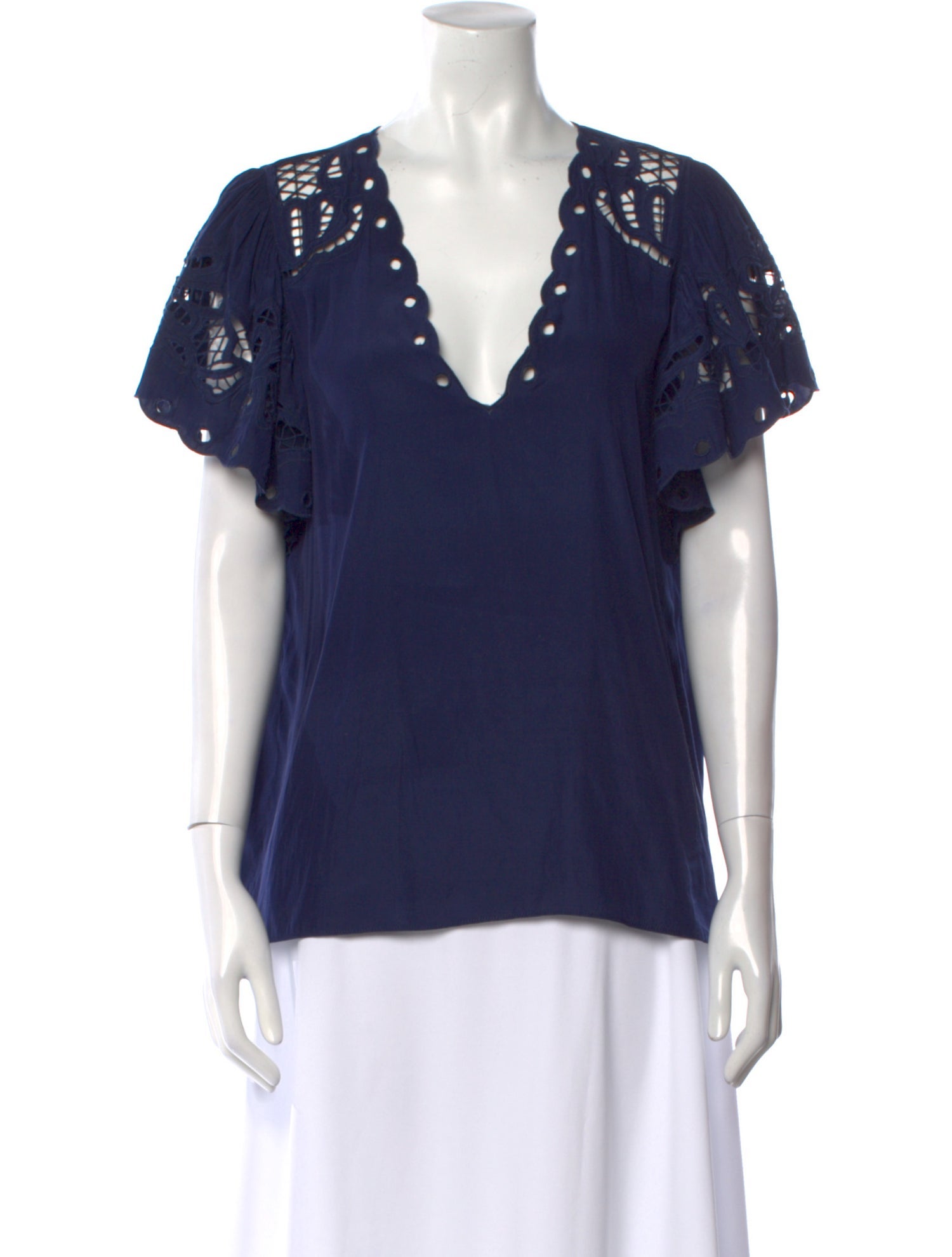 Ramy Brook V-Neck Short Sleeve Blouse
