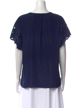 Ramy Brook V-Neck Short Sleeve Blouse