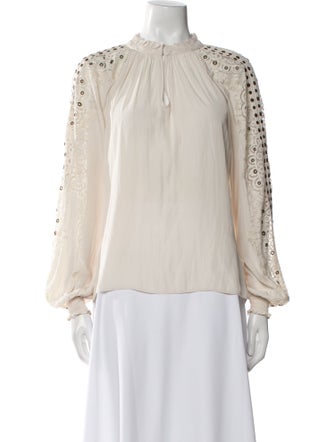 Ramy Brook Mock Neck Long Sleeve Blouse