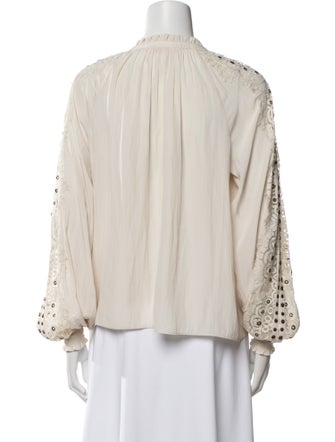 Ramy Brook Mock Neck Long Sleeve Blouse