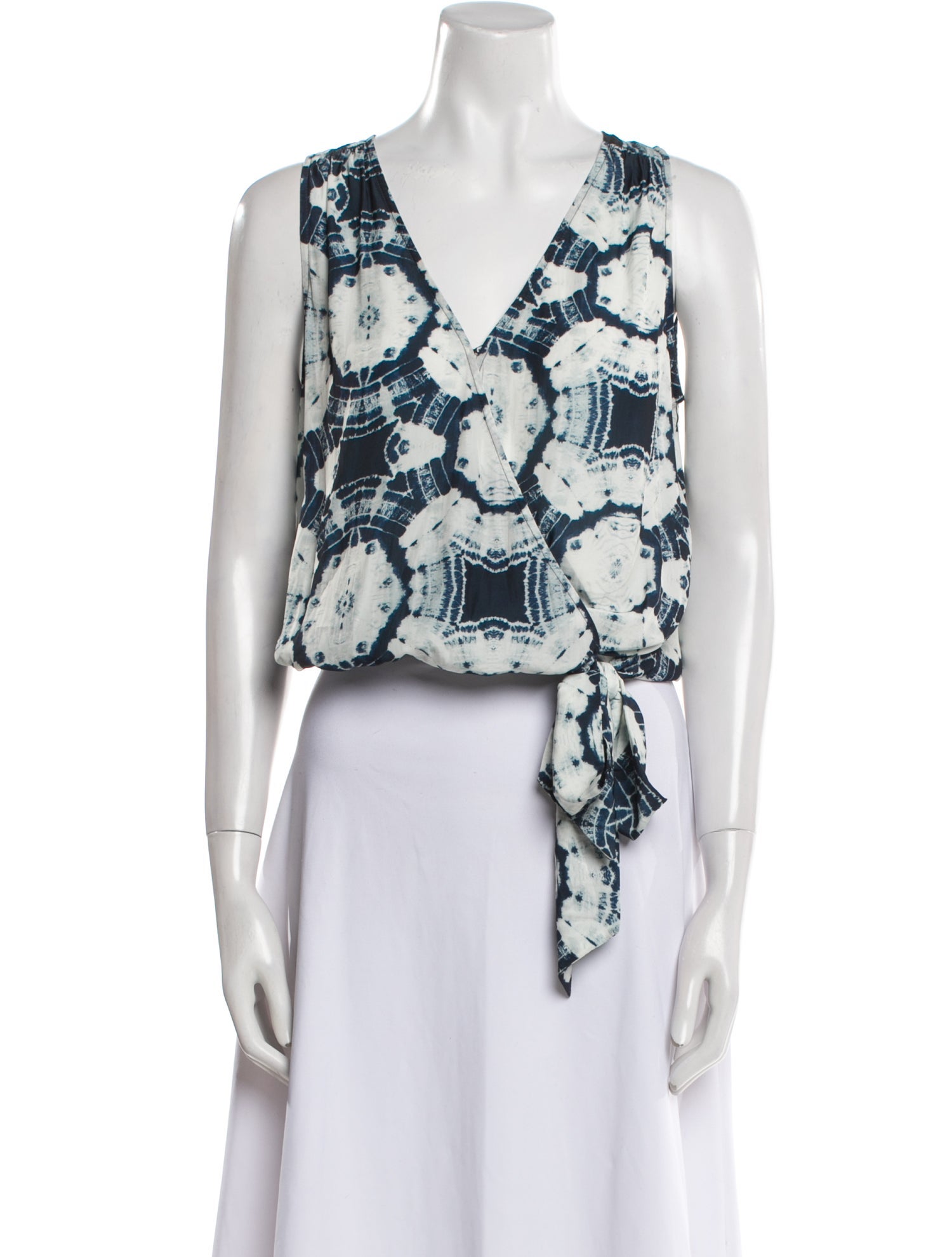 Ramy Brook Tie-Dye Print V-Neck Crop Top