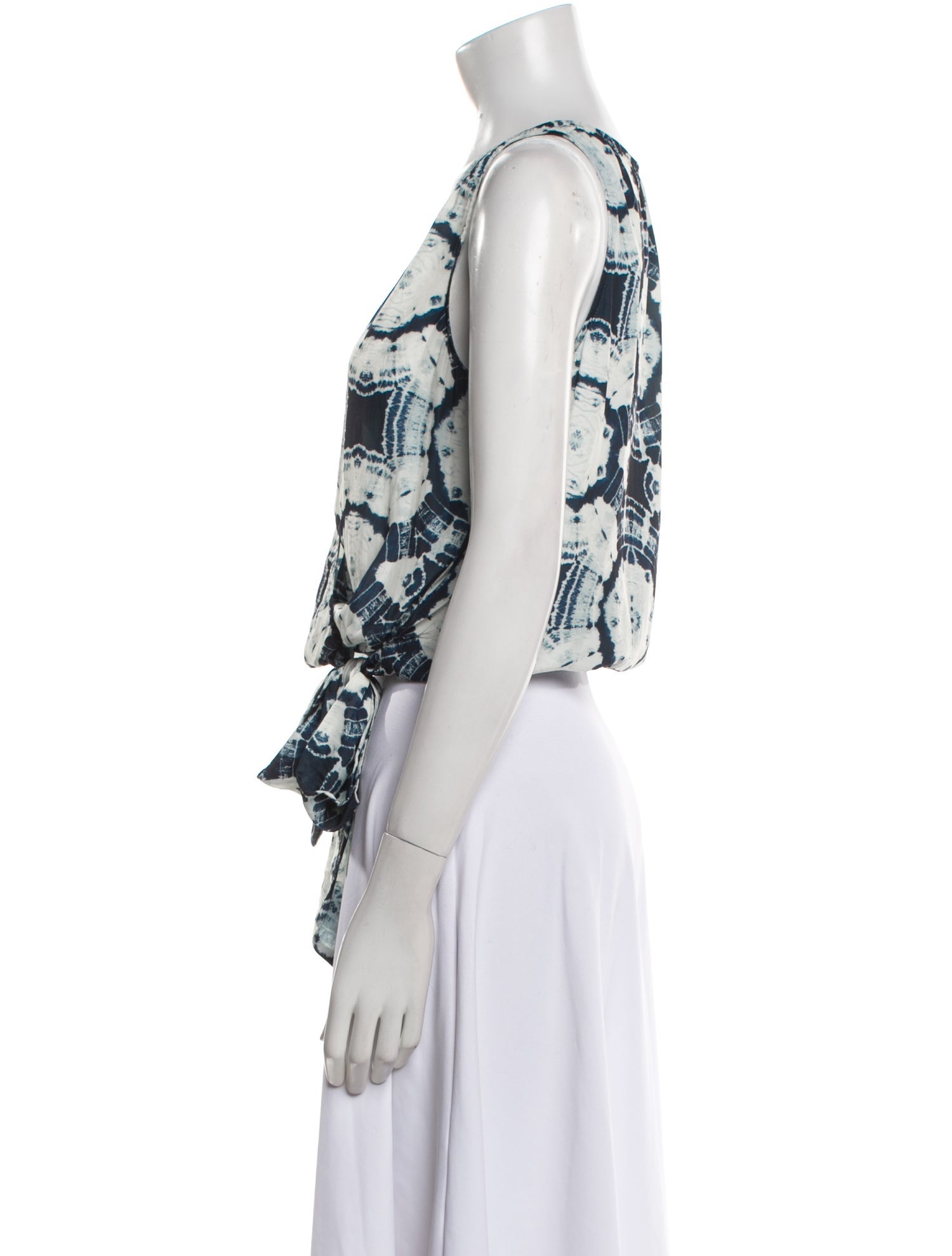 Ramy Brook Tie-Dye Print V-Neck Crop Top