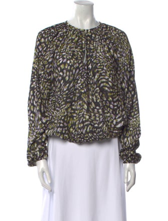 Ramy Brook Printed Crew Neck Blouse