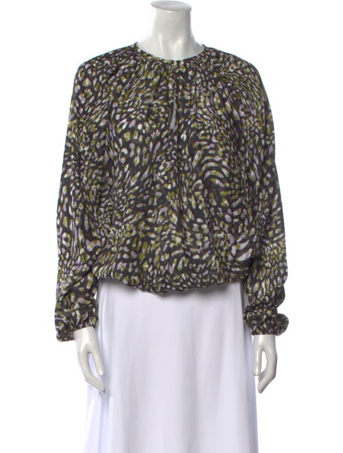 Ramy Brook Printed Crew Neck Blouse