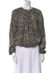 Ramy Brook Printed Crew Neck Blouse