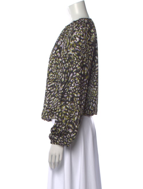 Ramy Brook Printed Crew Neck Blouse