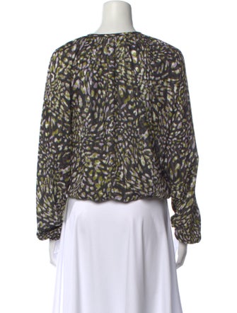 Ramy Brook Printed Crew Neck Blouse