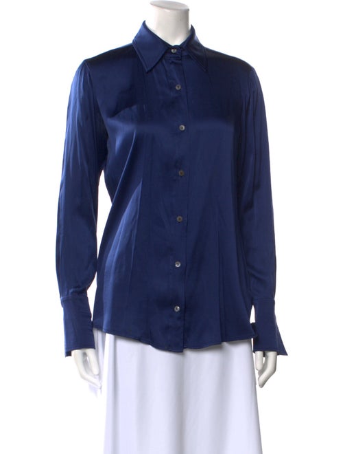 Ramy Brook Silk Long Sleeve Button-Up Top