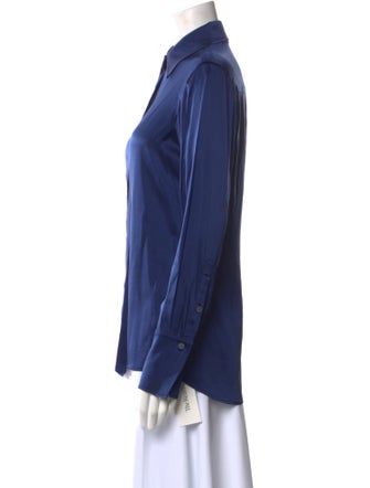 Ramy Brook Silk Long Sleeve Button-Up Top