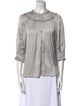 Ramy Brook Crew Neck Three-Quarter Sleeve Blouse