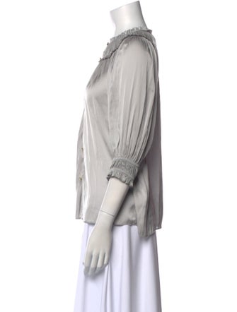 Ramy Brook Crew Neck Three-Quarter Sleeve Blouse