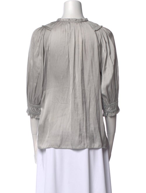 Ramy Brook Crew Neck Three-Quarter Sleeve Blouse