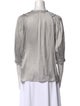 Ramy Brook Crew Neck Three-Quarter Sleeve Blouse
