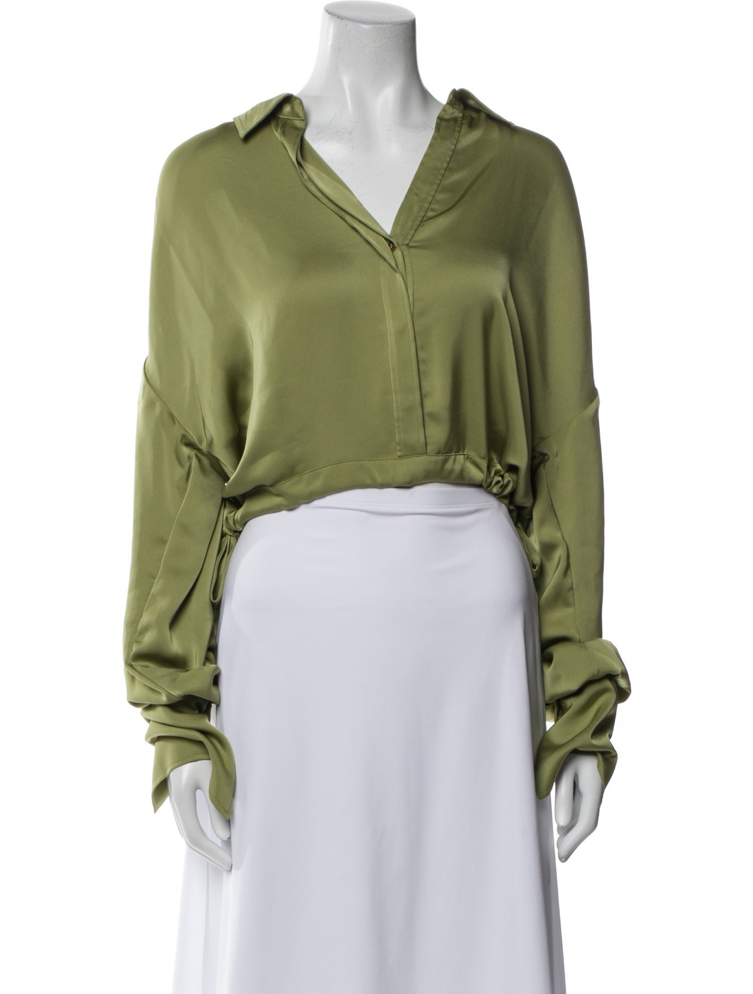 Ramy Brook V-Neck Long Sleeve Crop Top