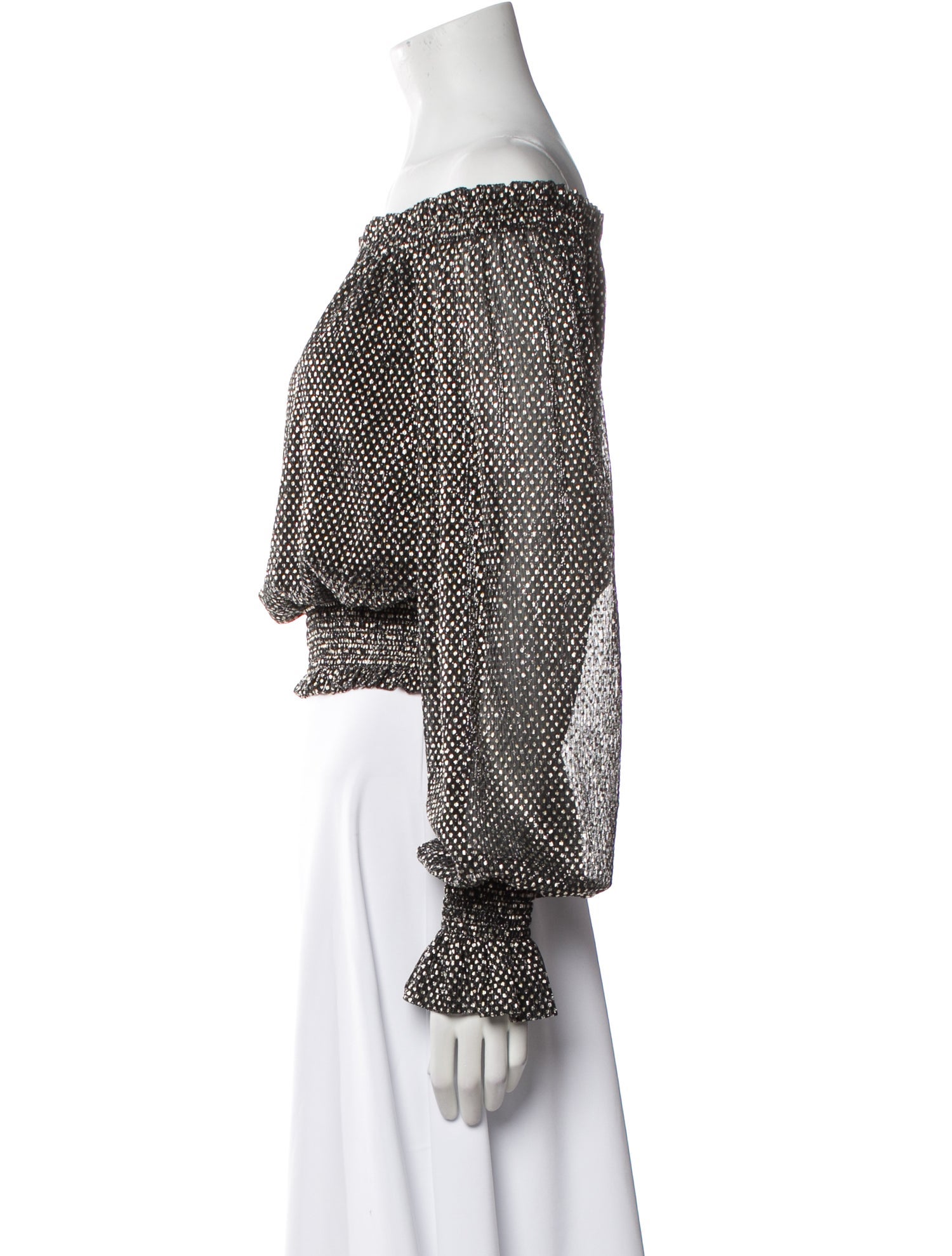 Ramy Brook Printed Off-The-Shoulder Crop Top