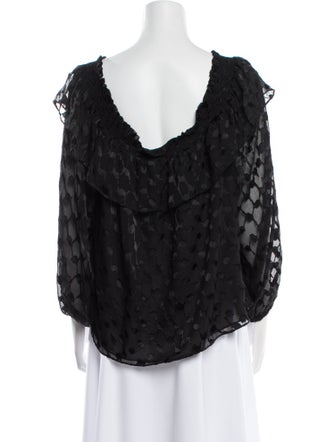 Ramy Brook Printed Scoop Neck Blouse