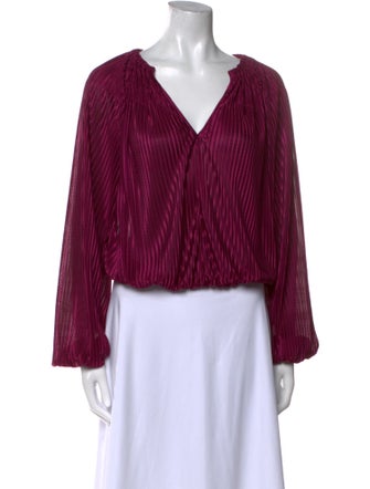 Ramy Brook V-Neck Long Sleeve Crop Top