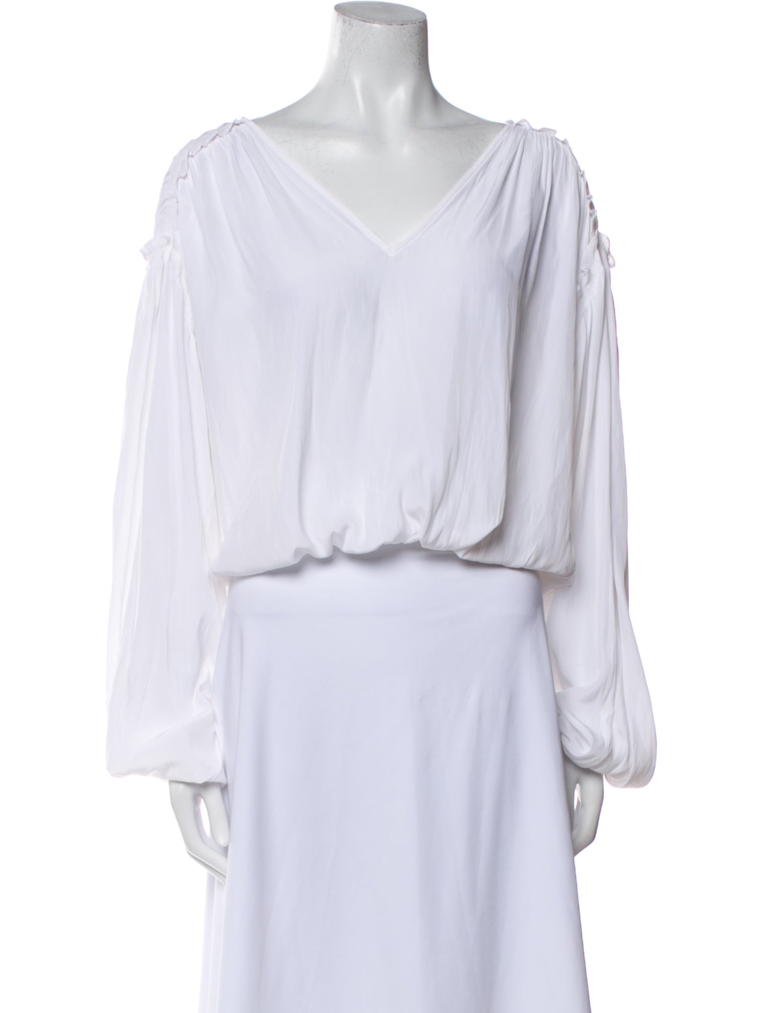 Ramy Brook V-Neck Long Sleeve Crop Top