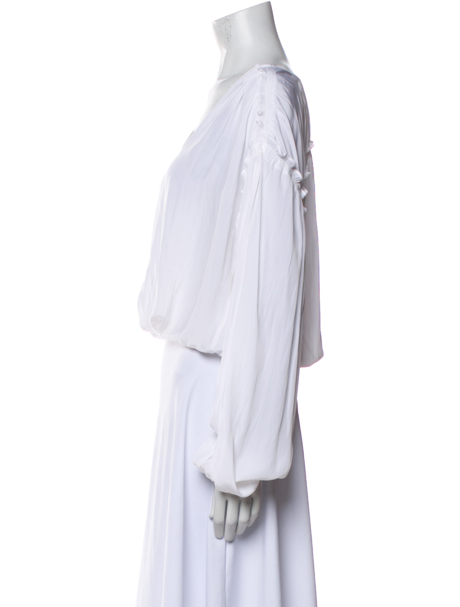 Ramy Brook V-Neck Long Sleeve Crop Top