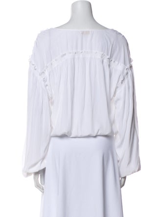 Ramy Brook V-Neck Long Sleeve Crop Top