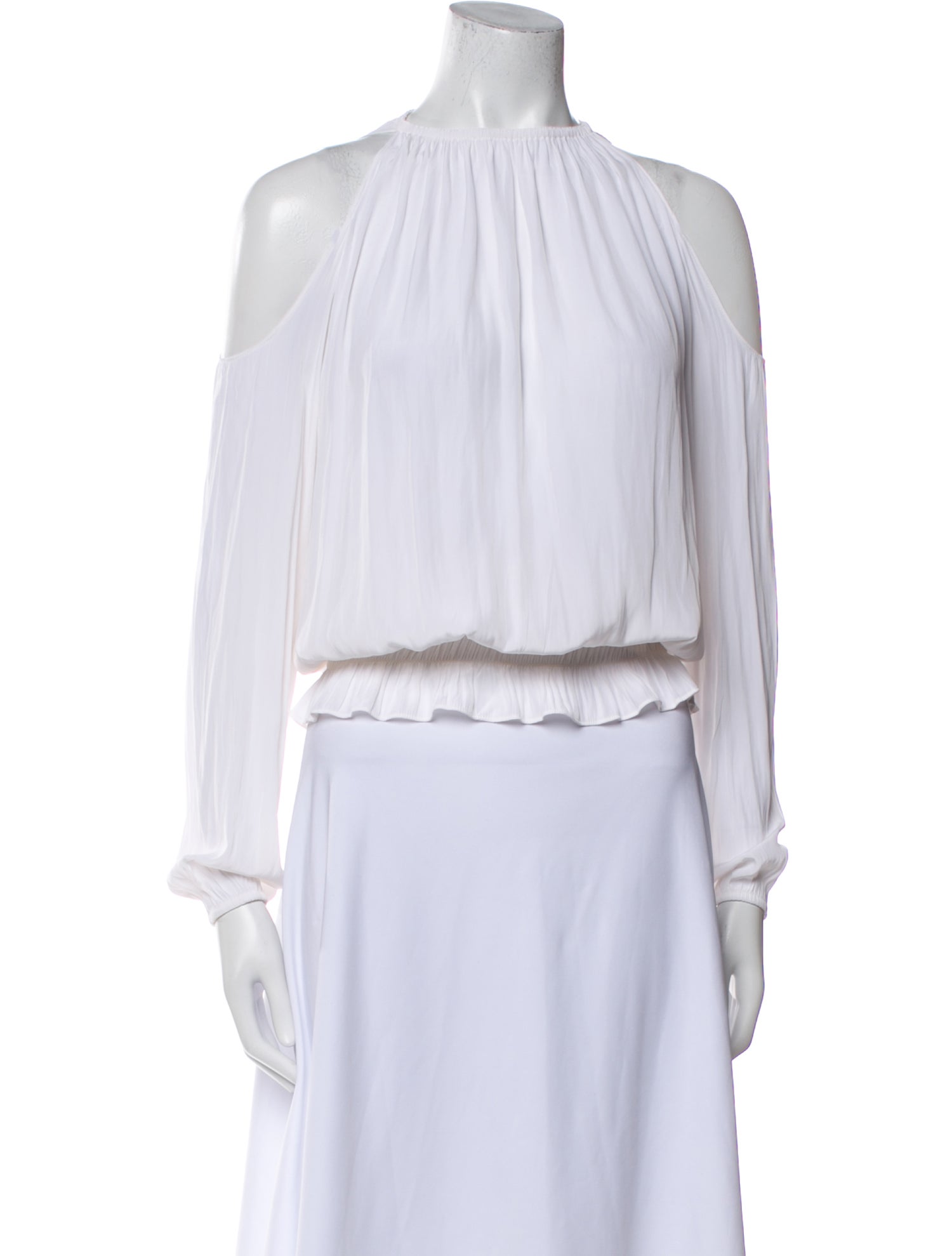 Ramy Brook Crew Neck Long Sleeve Crop Top