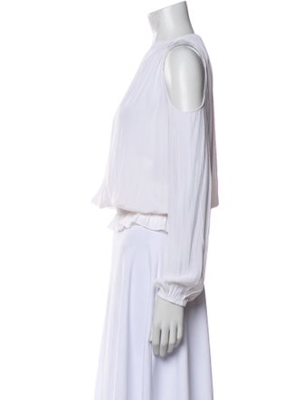 Ramy Brook Crew Neck Long Sleeve Crop Top