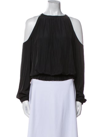 Ramy Brook Crew Neck Long Sleeve Crop Top